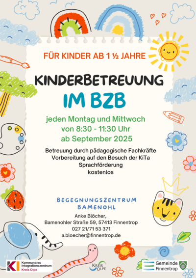 Kinderbetreuung im Begegnunsgzentrum Bamenhol (BzB)